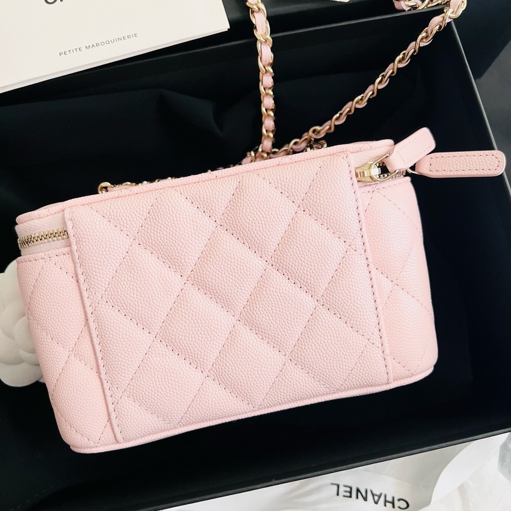 CHANEL Pink Quilted Leather Vanity Crossbody Bag with Gold Hardware - Picture 2 of 8